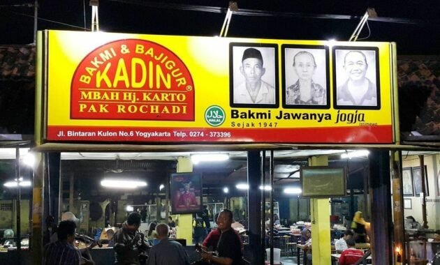 Harga Menu Bakmi Jawa Kadin di Jogja Bintaran Yang Terkenal Buka Jam
