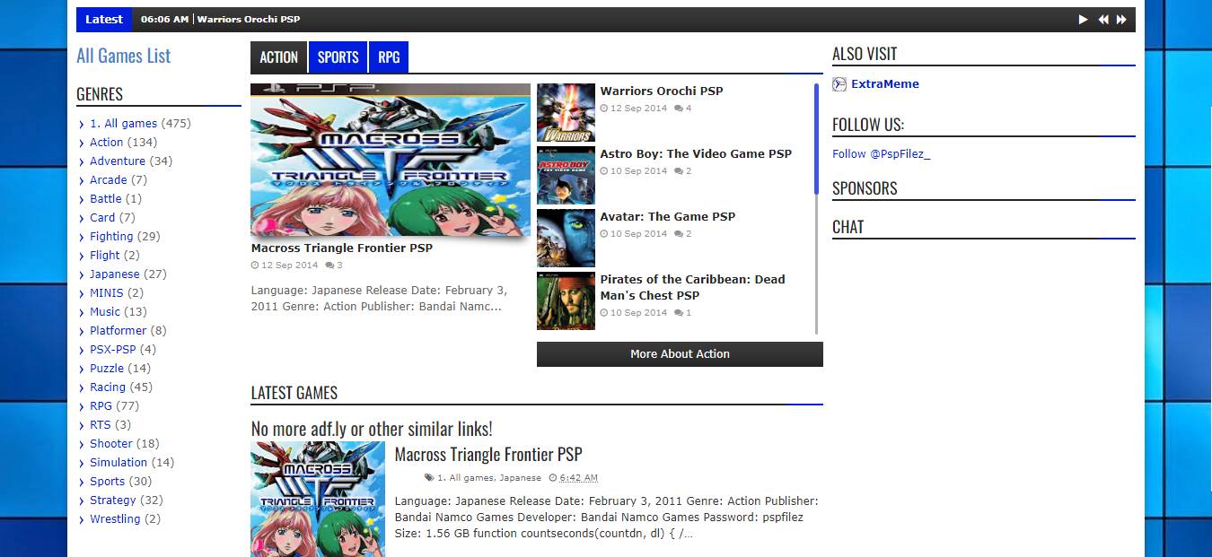 PPSSPP PspFilez Game Download Site