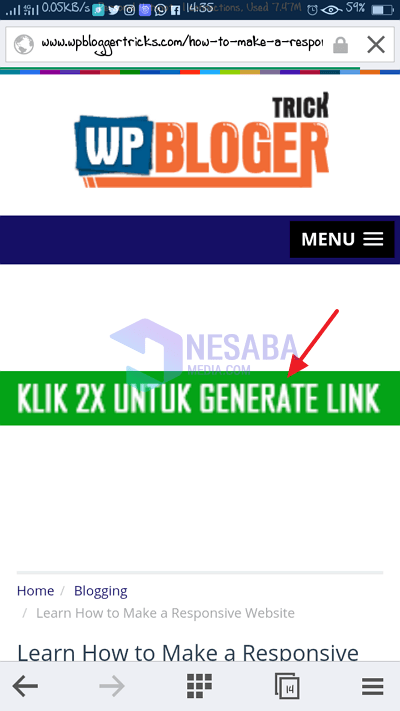 Click Generate Link
