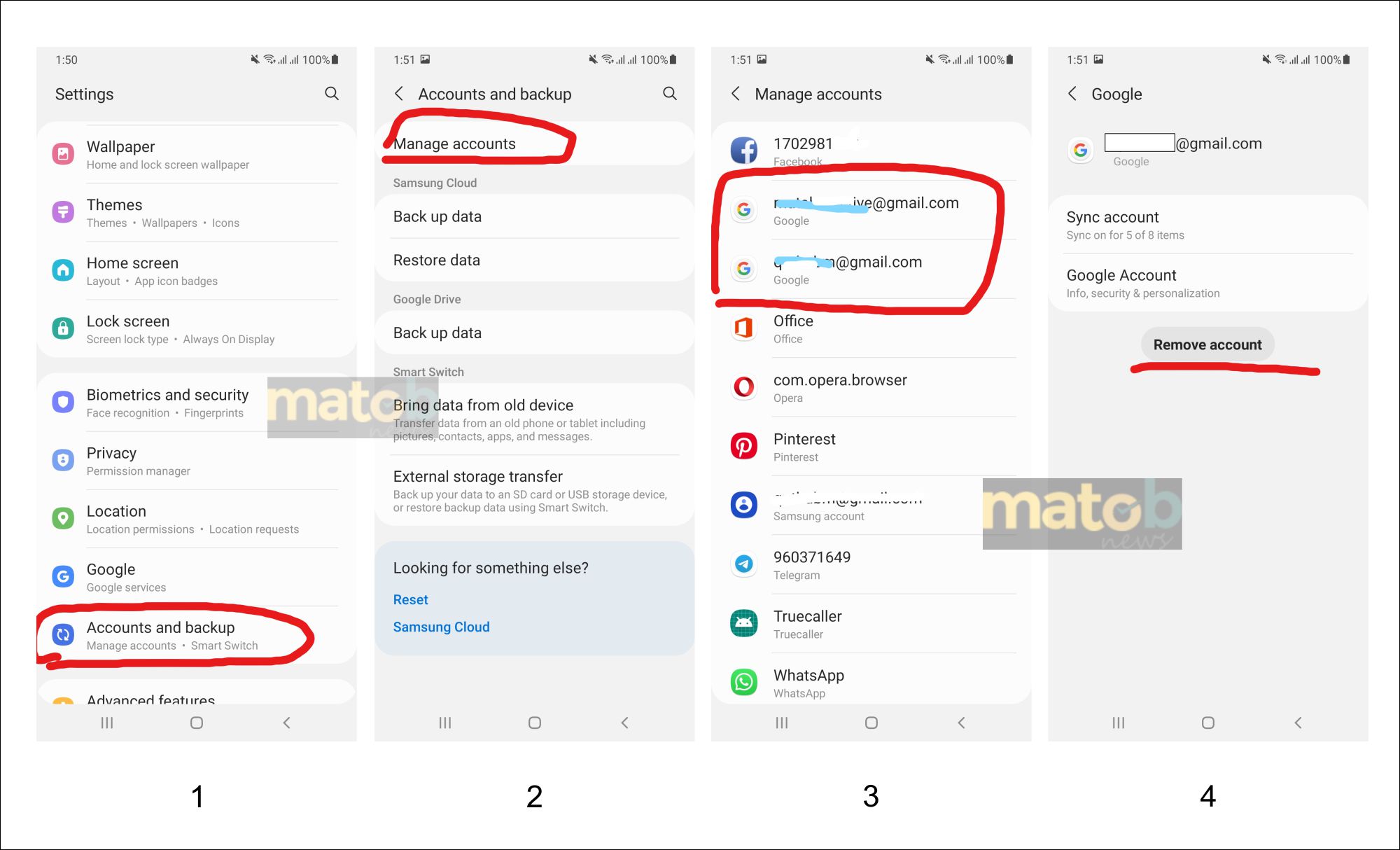 How to Remove Google Accounts on the Samsung Android Phone