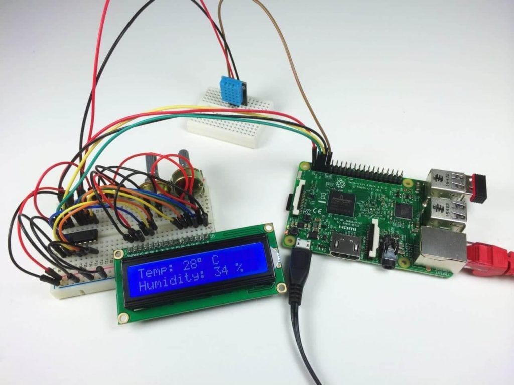 Example of an IoT Sensor connected to a Raspberry Pi 2. Photo: circuitbasics