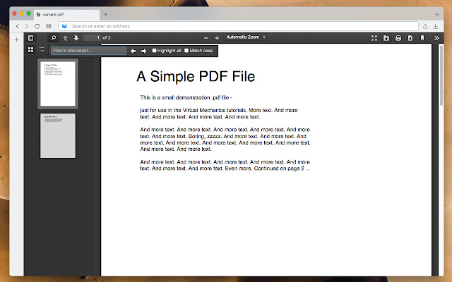 Web Browser PDF reader