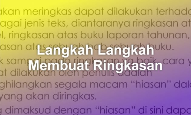 Langkah langkah membuat ringkasan