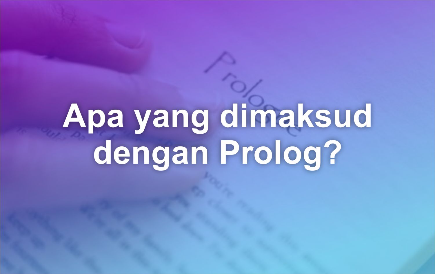 apa yang dimaksud prolog