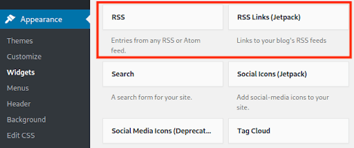 Install the RSS Feed Widget on WordPress
