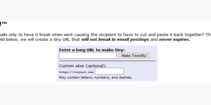 Lange Link-URL kürzen (4) TinyURL