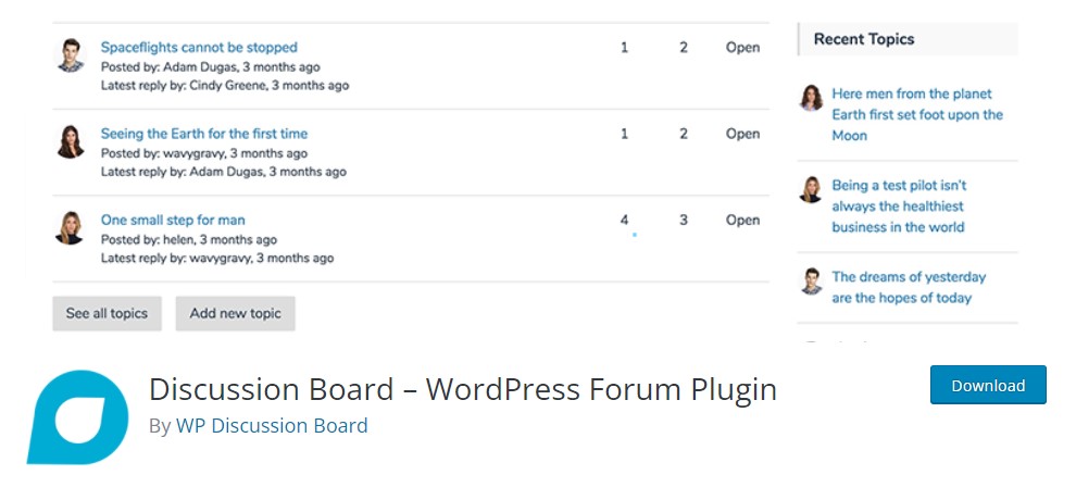 Forum de discussion WordPress Forum Plugin