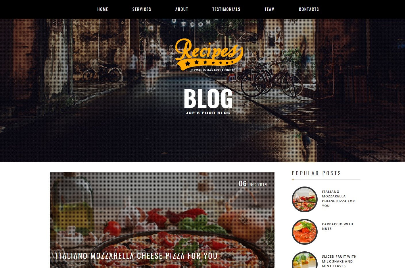 Recipes Blogger Templates