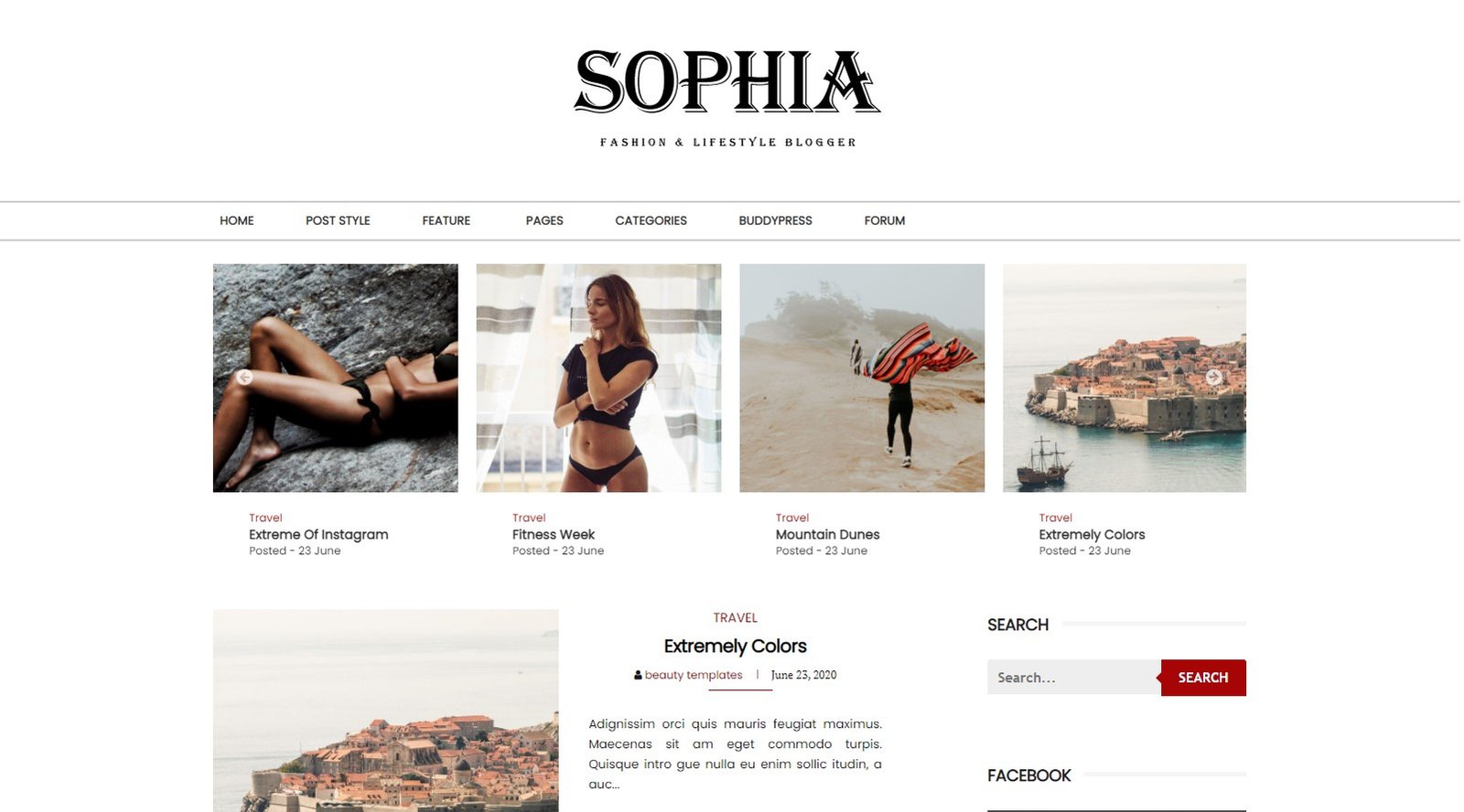 Sophia Blogger Templates