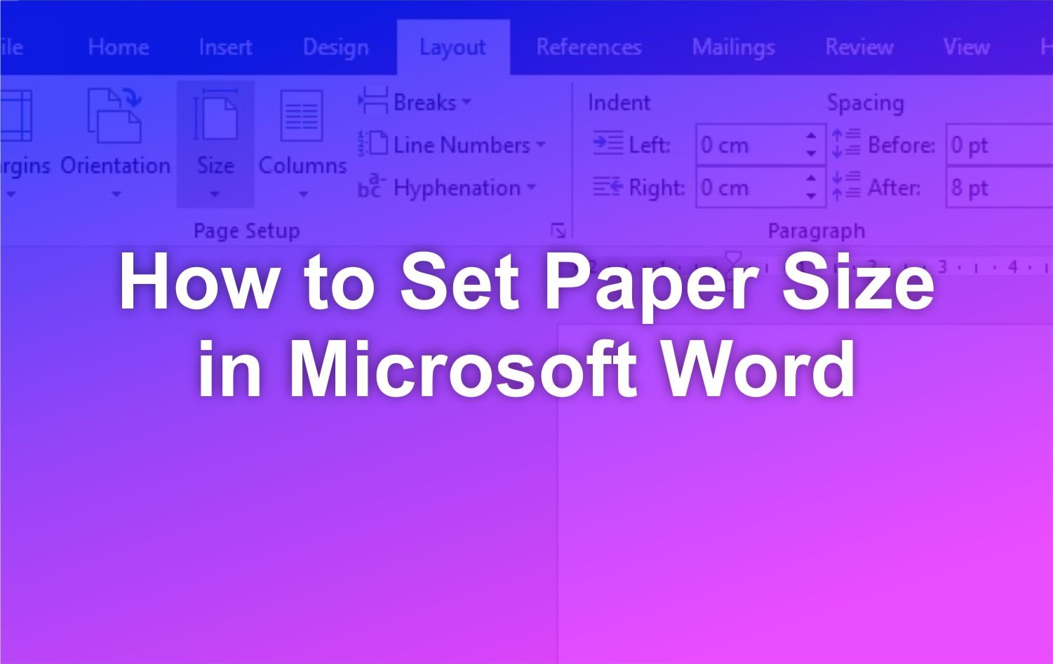 How To Add Paper Size In Word Office 365