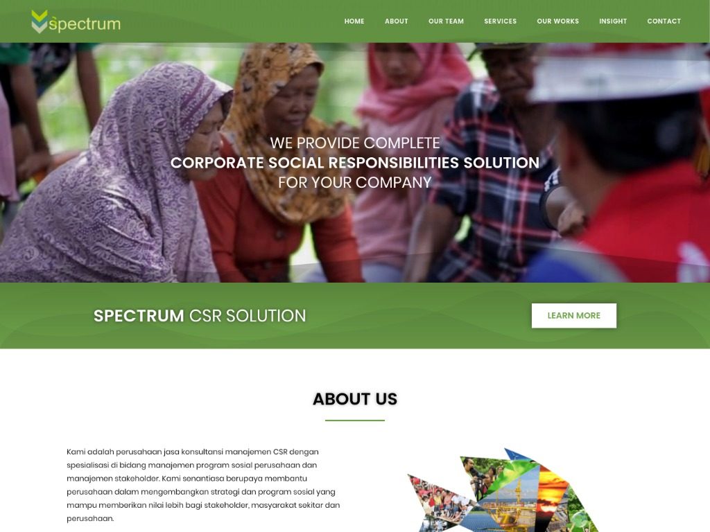 re-desain website konsultan csr spectrumsolution
